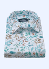 Linen Digital Print White With Rama Colour Solid Print Men's Shirt