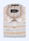 Cotton Butta White With Orange Laining Shirt