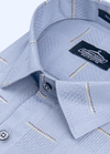 Pure cotton butta light blue colour mens shirts.