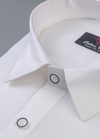 Pure White Cotton Self Amsler Shirts For Men's