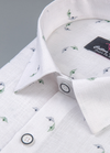 Linen White With Green Colour Britof Print Men's Shirts