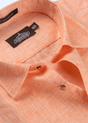 Pure Linen Cotton Khadi Shed Orenge Colour Shirt