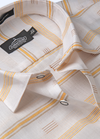 Cotton Butta White With Yellow Laining Shirt