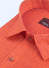 Linen Cotton Dual Tone Dark Orange Wine Touch Color For Men's Shirts