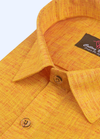 Linen Cotton Dual Tone Gold Orange Color For Men's Shirts