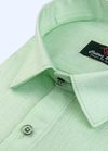 100% Cotton Matty Cloth Pista Color Men's Shirts