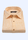 Pure Linen Light Orange Colour Mens Shirt