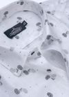 Linen Cotton Turkey Print White With Grey Black Kairi Print Shirts