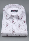 Linen Turkey White with Red Mehrun Multicolour Print Mens Shirt
