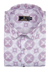 Linen Digital Sparrow Print White with Lavender Color Men’s Shirt