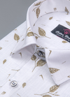 Linen Turkey White with Mehndi flower Print xx2 Mens Shirt