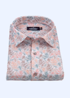 Linen Digital Print White With Peetch Rama Colour Flower Nexus Print Men's Shirt