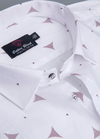 Linen Turkey White with Pink Colour Zacks Print Mens Shirt