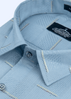 Pure Cotton Butta Ice Blue Colour Mens Shirts