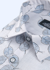 Linen Print White Bess With Sky Paan Flower Print