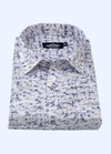 Linen Digital Print White With Wine Multicolou Print Men's Shirt