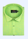 Linen Cotton Dual Tone Light Parrot Color For Men's Shirts