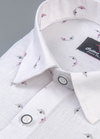 Linen White With Wine Colour Britof Print Men's Shirts