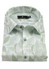 Linen Digital lofstic Print White with Pista Color Men’s Shirt