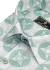 Linen Digital Sparrow Print White with Pista Color Men’s Shirt