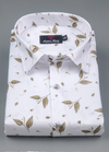Linen Turkey White with Mehndi flower Print xx2 Mens Shirt