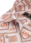 Linen Digital Jacksons Print Peach with Maroon Color Men’s Shirt