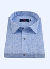 Linen Cotton Dual Tone Light Blue Color For Men's Shirts