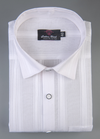 Pure White Cotton Snowdrift Laining Shirts For Men's