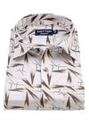 Linen Digital Star Print Cream with Brown Color Men’s Shirt
