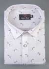 Linen White With Wine Colour Britof Print Men's Shirts