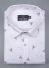 Linen Turkey White with Pink Colour Zacks Print Mens Shirt