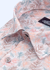 Linen Digital Print White With Peetch Rama Colour Flower Nexus Print Men's Shirt