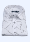Linen Cotton Turkey Print White With Grey Messy Print Shirts