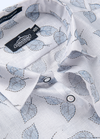 Linen Print White Bess With Sky Paan Flower Print