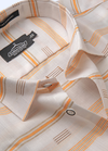 Cotton Butta White With Orange Laining Shirt