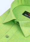 Linen Cotton Dual Tone Light Parrot Color For Men's Shirts