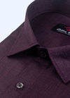 Pure Linen Dark Wine Colour Men's Shirts