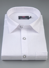Pure White Cotton Lossy Line Shirts For Men's