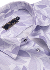 Linen Digital lofstic Print White with Lavender Color Men’s Shirt