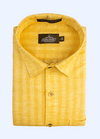 Linen Cotton Khadi Shed Two Tone Yellow Gold Colour