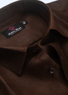 Pure Linen Brown Dark Colour Men's Shirts