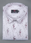 Linen Turkey White with Red Mehrun Multicolour Print Mens Shirt