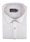 Pure Linen White Laining Foam Bamboo Striped Mens Shirts