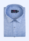 Linen Cotton Dual Tone Light Blue Color For Men's Shirts
