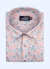 Linen Digital Print White With Peetch Rama Colour Flower Nexus Print Men's Shirt