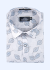 Linen Print White Bess With Sky Paan Flower Print