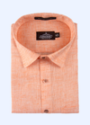 Pure Linen Cotton Khadi Shed Orenge Colour Shirt