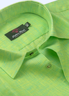 Linen Cotton Dual Tone Light Parrot Color For Men's Shirts