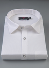 Pure White Cotton Self Amsler Shirts For Men's