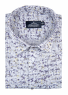Linen Digital Print White With Wine Multicolou Print Men's Shirt